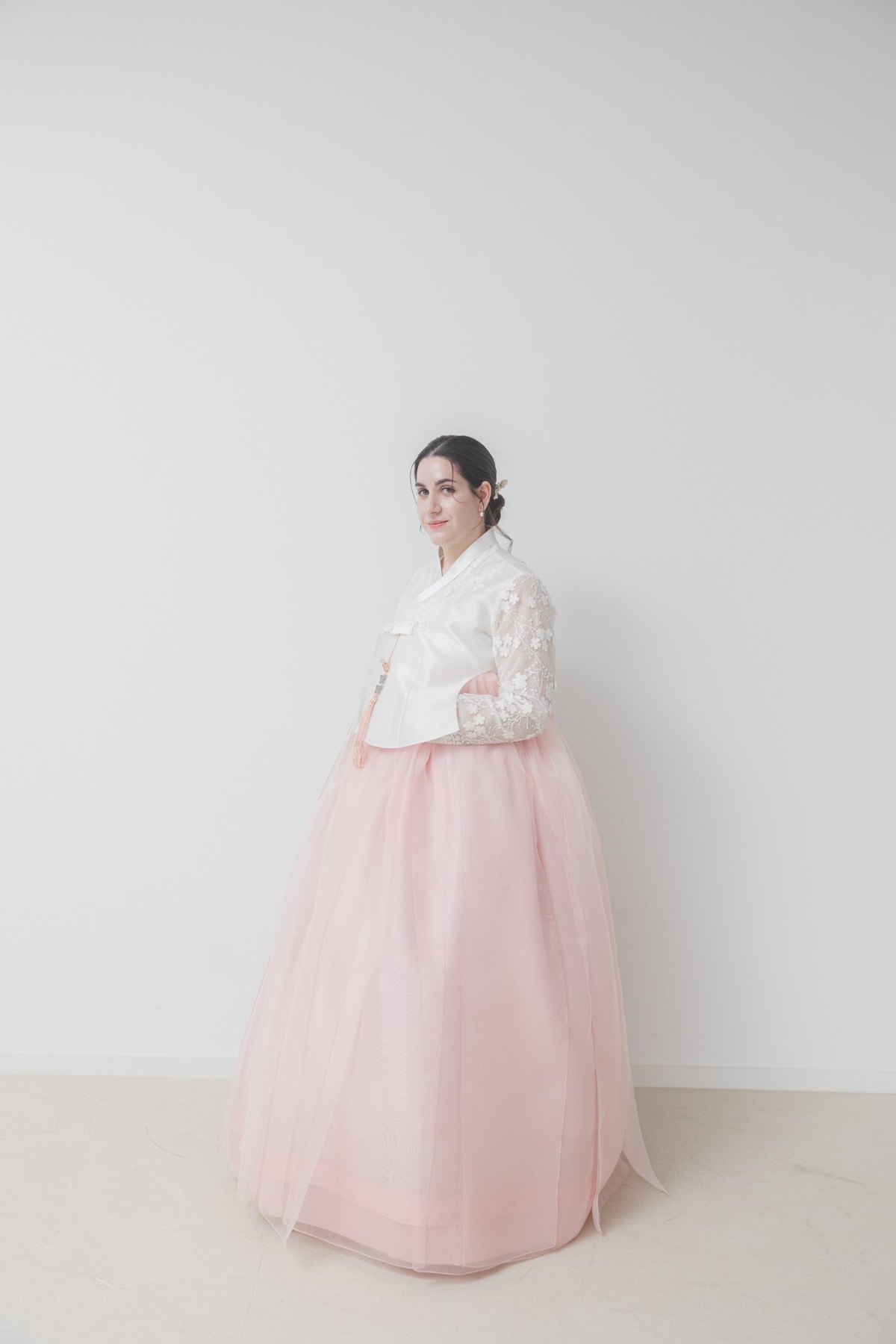 Samantha wearing hanbok